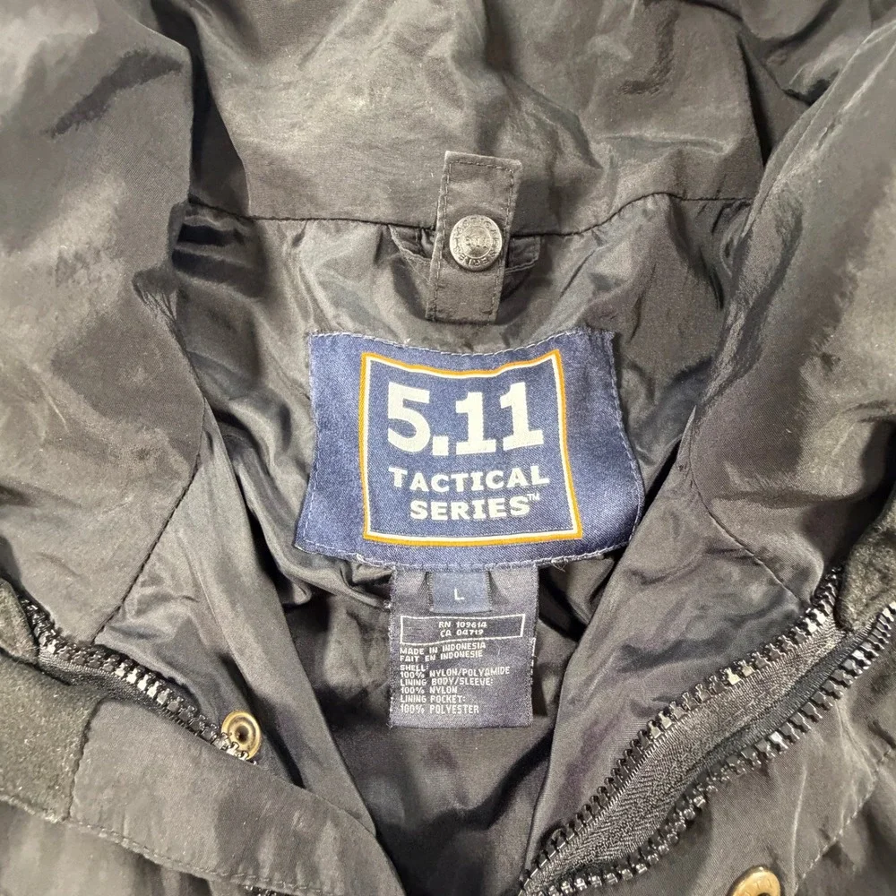 5.11 Tactical Series Mens Large Duty Jacket Utility Multi-Pocket Black Nylon